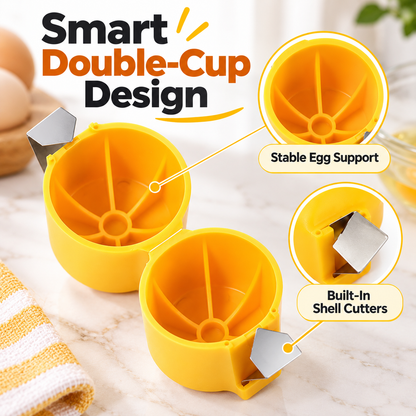 2-in-1 Egg Cracker & Shell Opener – Quick, Clean & Easy